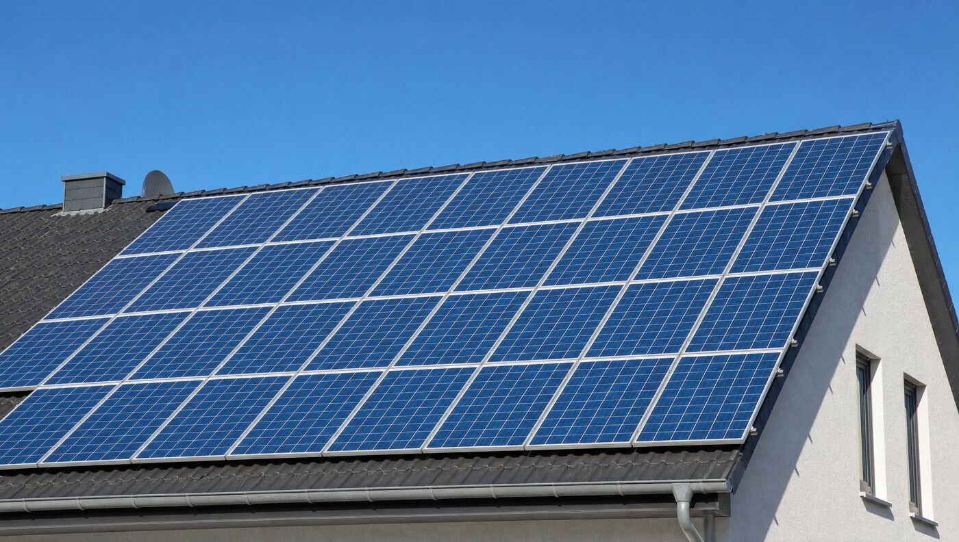 Gereinigte Solaranlage